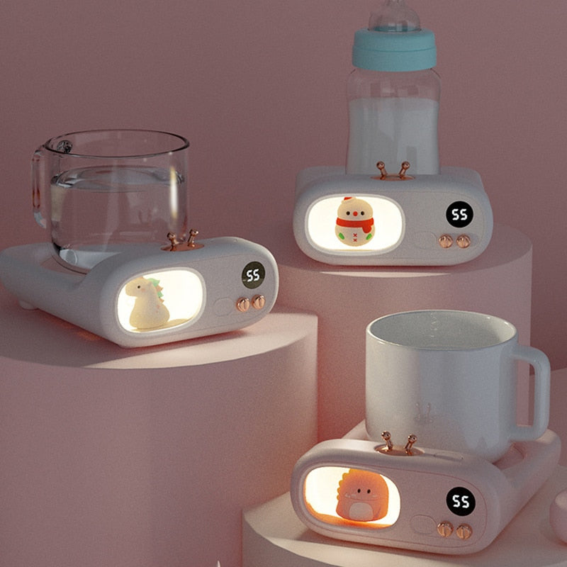 Cute Animal Mug Warmer Coaster with Thermostat Plate