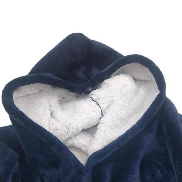 Fleece-Lined Blanket Jumper with Giant Hood and Pocket