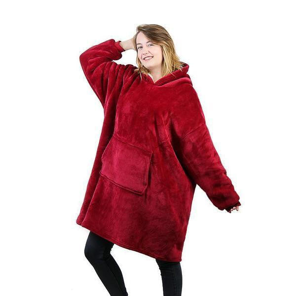 Fleece-Lined Blanket Jumper with Giant Hood and Pocket