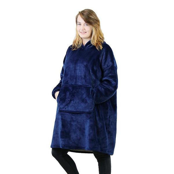 Fleece-Lined Blanket Jumper with Giant Hood and Pocket