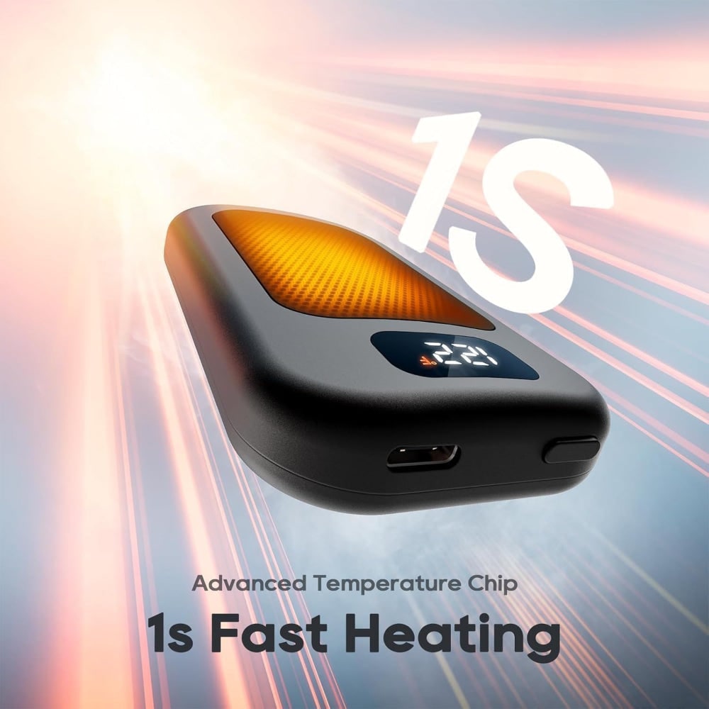 Harwelton™ Electric Hand Warmer with LED Display and 3 Heat Levels
