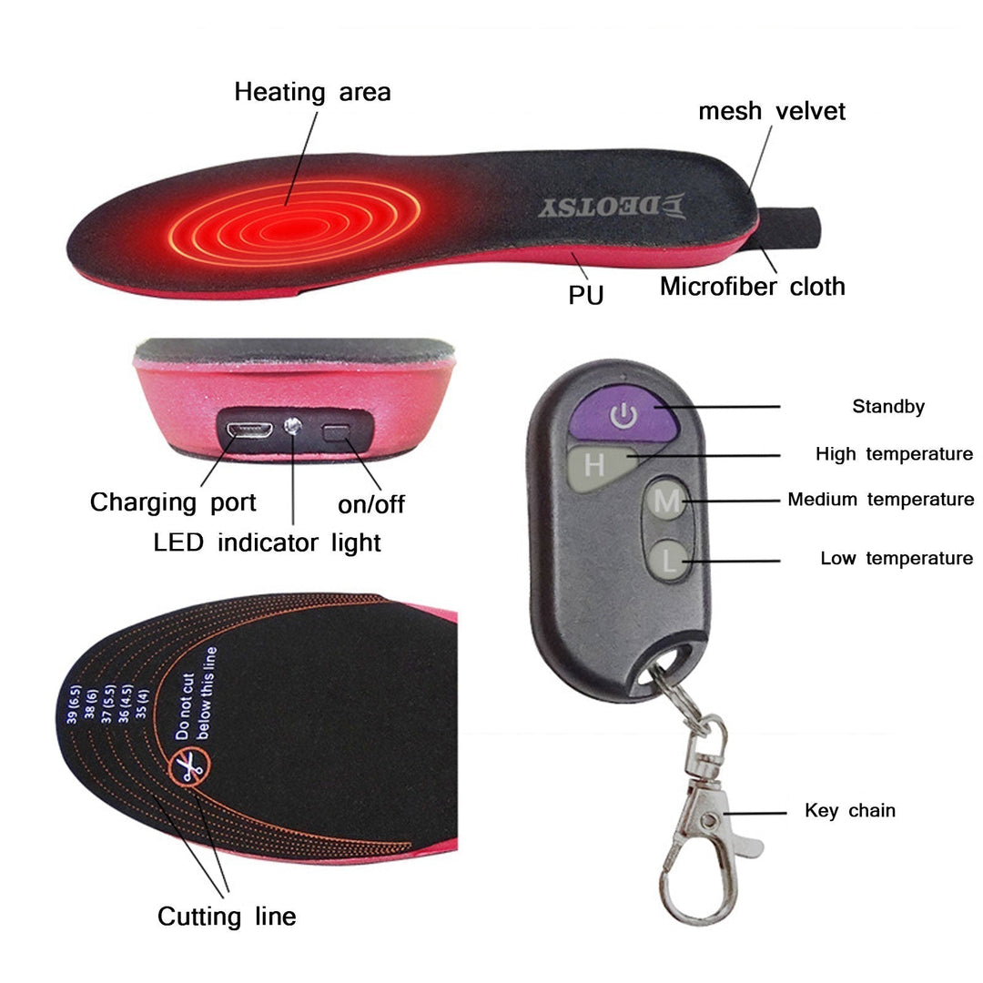 Harwelton™ Rechargeable Heated Insoles with Up to 10 Hours of Warmth