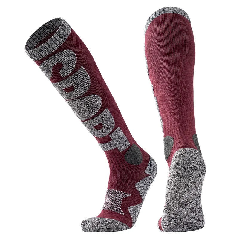 Merino Wool Blend Ski Socks with Cushioned Sole and Arch Support