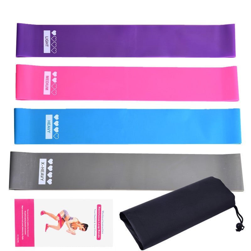 Resistance Bands Set with Four Levels and Carry Pouch