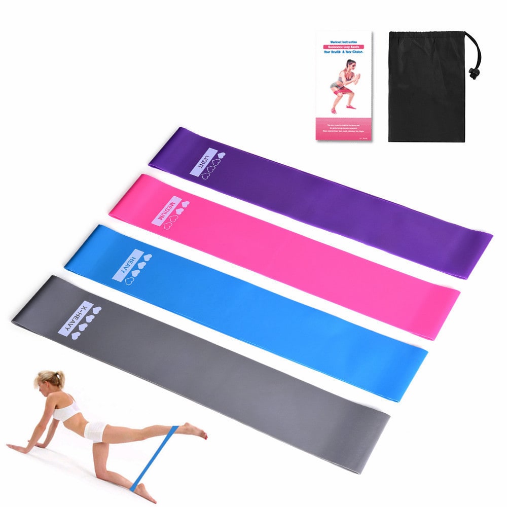 Resistance Bands Set with Four Levels and Carry Pouch