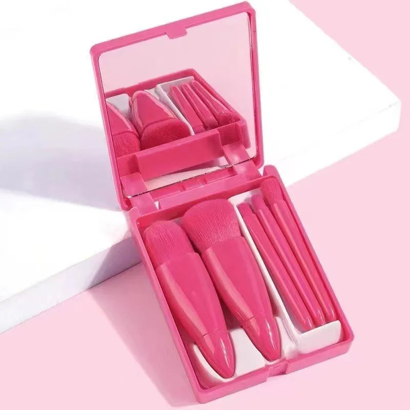 Harwelton™ Mini Make-Up Brush Set with Mirror in a Compact Case