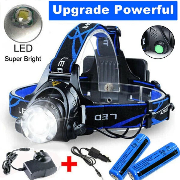 Harwelton™ Rechargeable Zoom LED Head Torch with SOS Mode