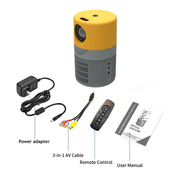 Portable Mini Projector with Built-In Speaker and HDMI