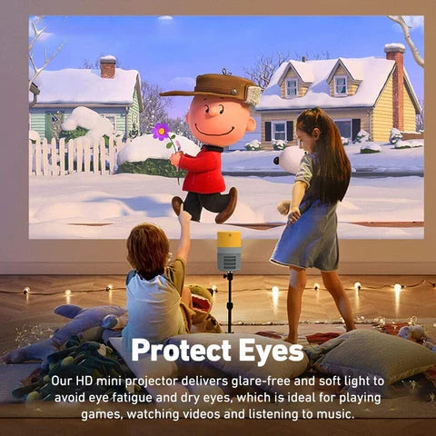 Portable Mini Projector with Built-In Speaker and HDMI