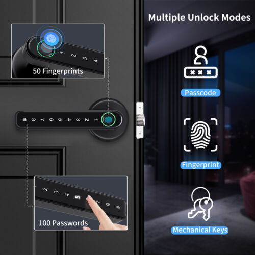 Smart Fingerprint Door Lock with App Control and Passcode