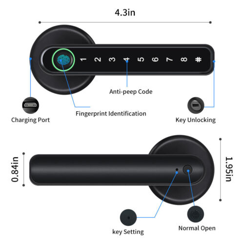 Smart Fingerprint Door Lock with App Control and Passcode