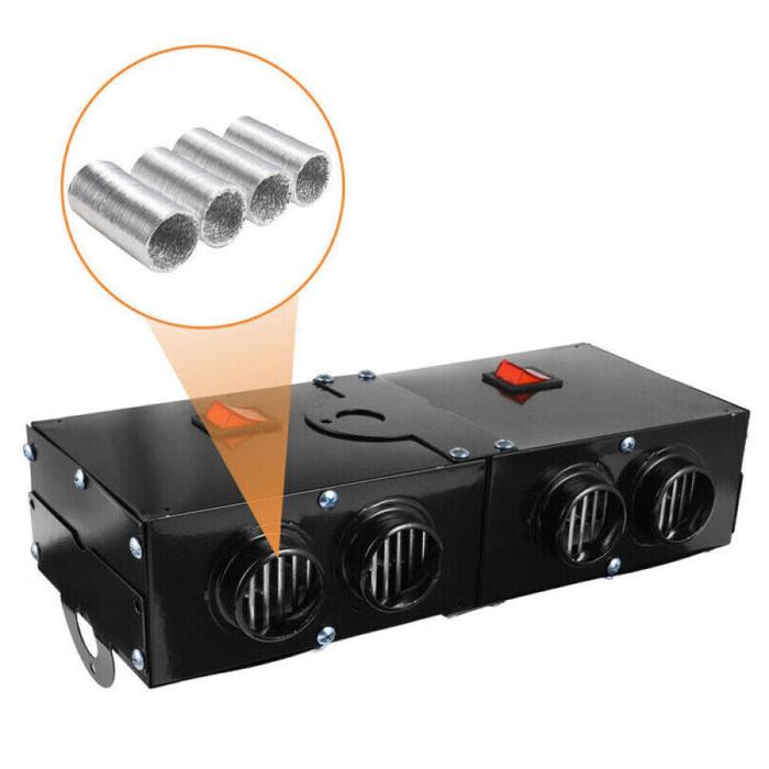 Harwelton™ 500W 12V Car Heater with Four Outlets and Quiet Fans
