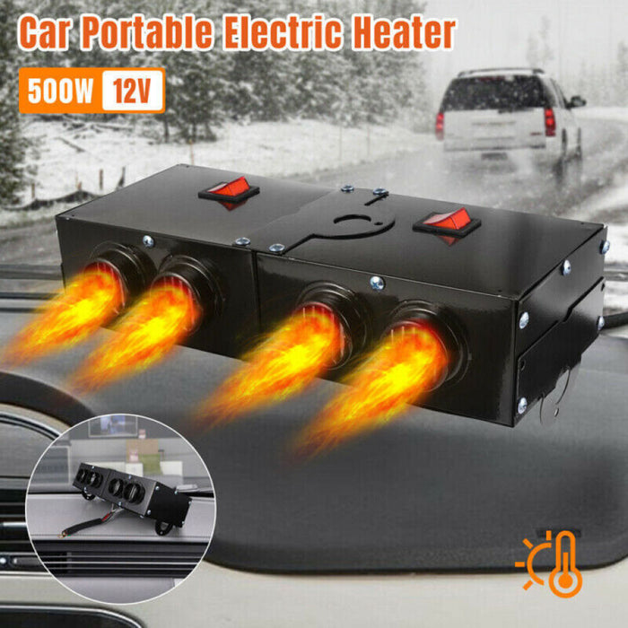 Harwelton™ 500W 12V Car Heater with Four Outlets and Quiet Fans
