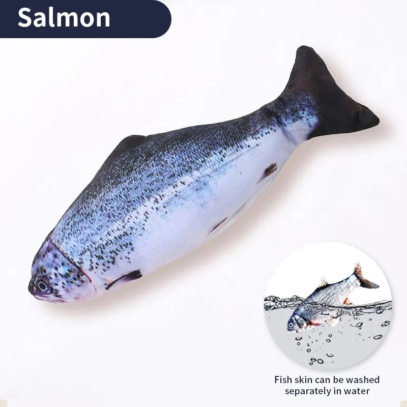 Flopping Fish Cat Toy, Rechargeable via USB with Lifelike Wiggle