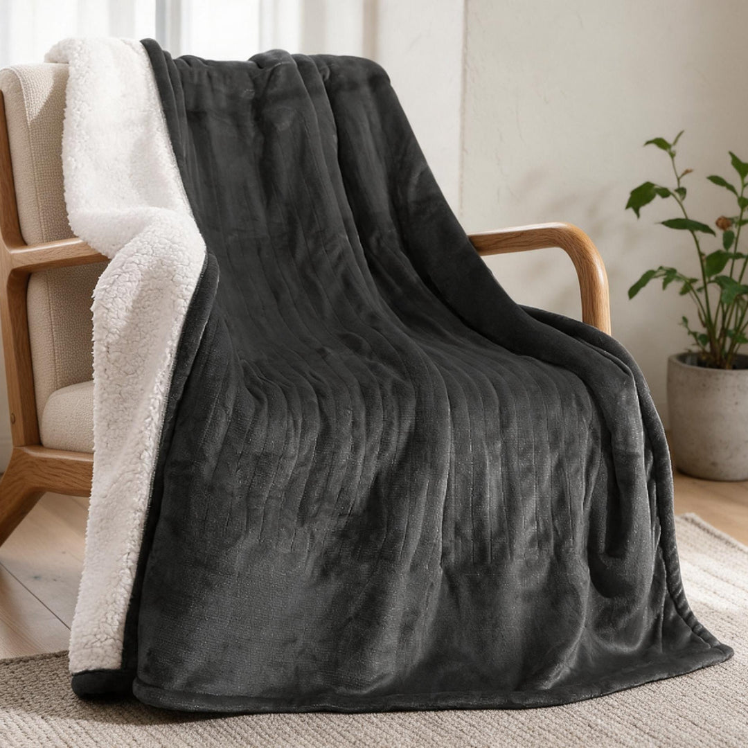 Harwelton™ Sherpa Heated Blanket with 6 Heat Settings &amp; Timer