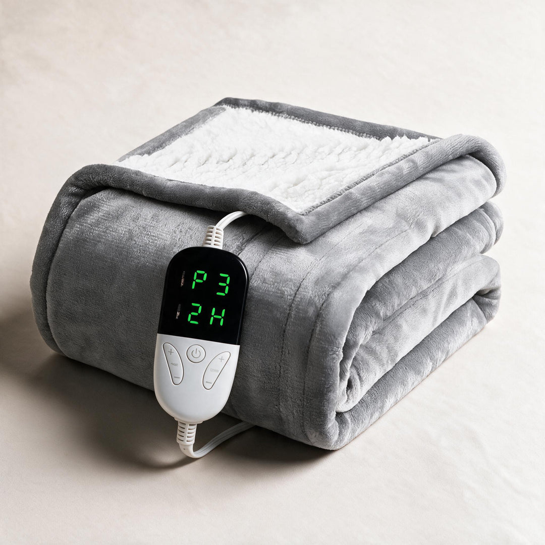 Harwelton™ Sherpa Heated Blanket with 6 Heat Settings &amp; Timer