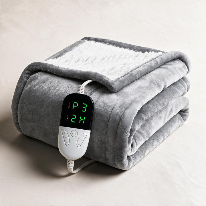 Harwelton™ Sherpa Heated Blanket with 6 Heat Settings &amp; Timer