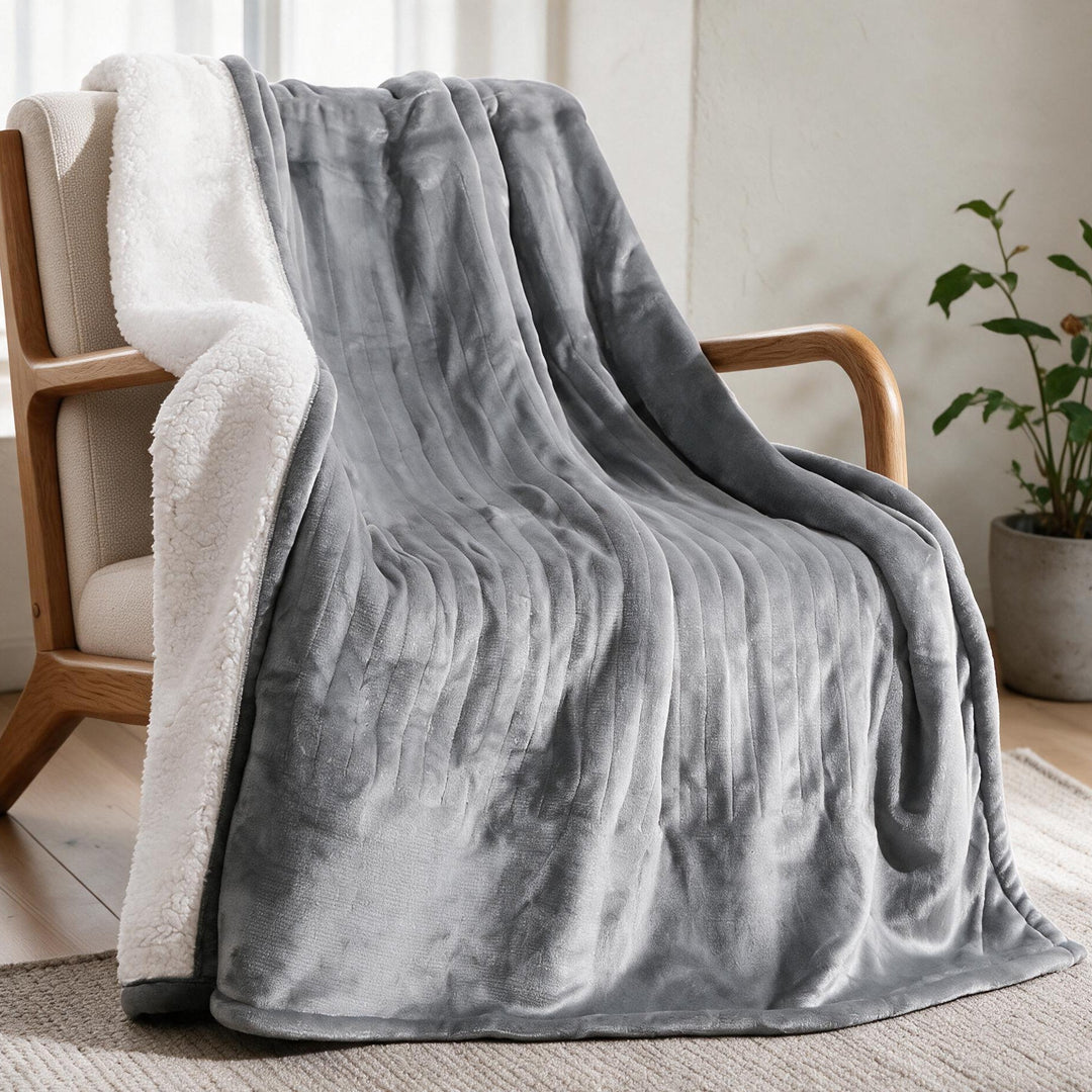 Harwelton™ Sherpa Heated Blanket with 6 Heat Settings &amp; Timer