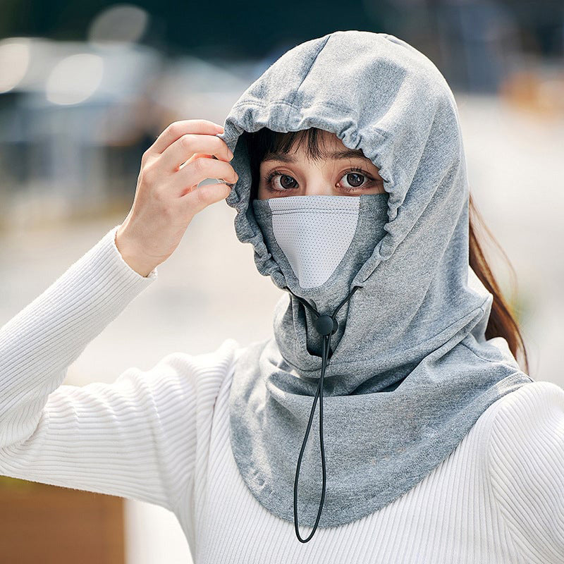 Hooded Cycling Face Mask with Built-In Neck Warmer