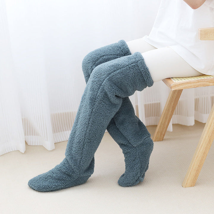 Fluffy Footless Leg Warmer Socks for Knees and Thighs