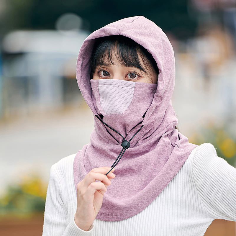 Hooded Cycling Face Mask with Built-In Neck Warmer