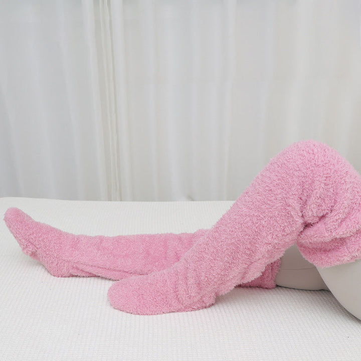 Fluffy Footless Leg Warmer Socks for Knees and Thighs