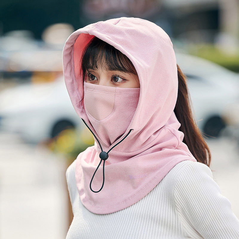 Hooded Cycling Face Mask with Built-In Neck Warmer