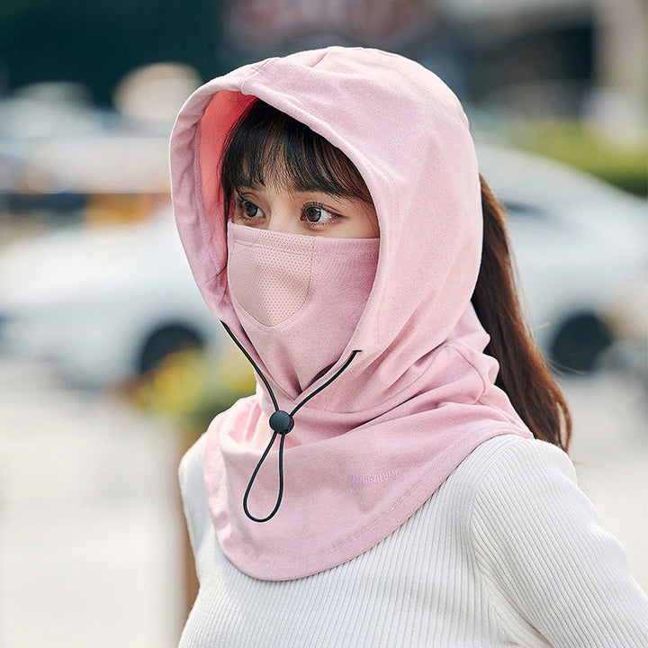 Hooded Cycling Face Mask with Built-In Neck Warmer