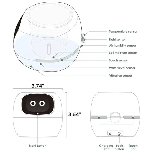 Smart Plant Pot with Self-Watering and Soil Monitoring