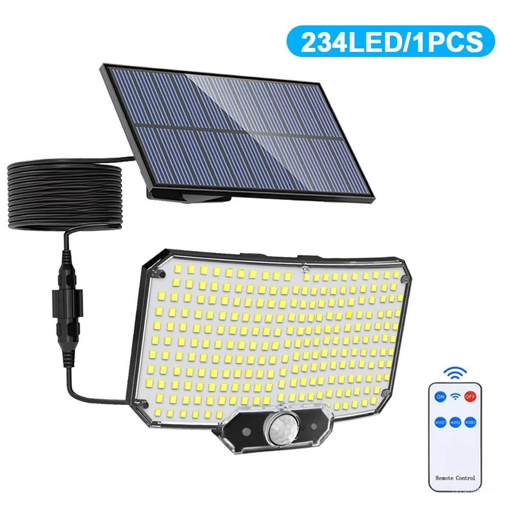 Solar Motion Sensor Flood Light with 234 LEDs and Remote Control
