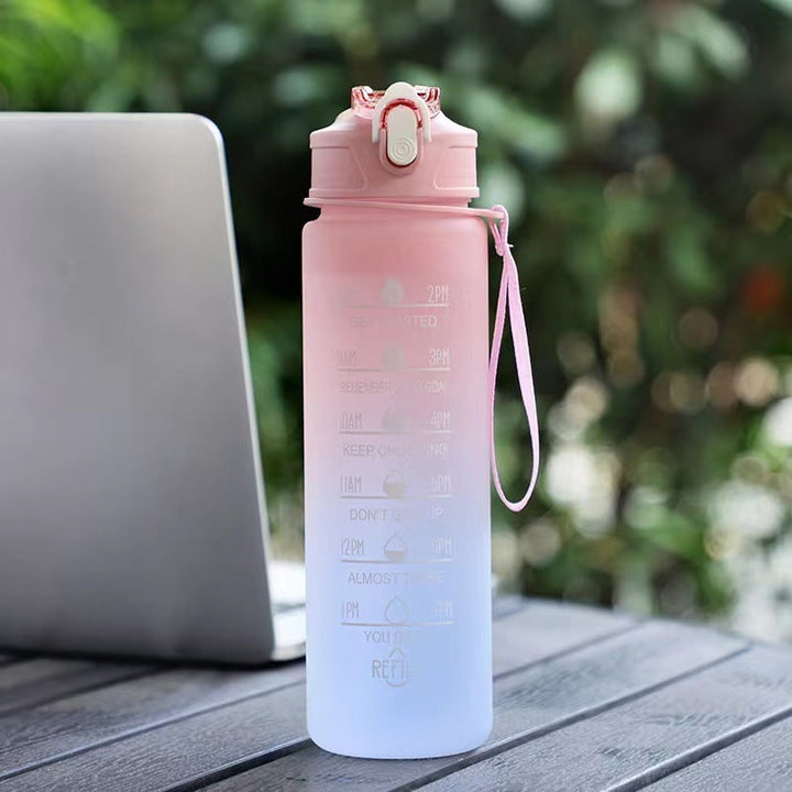 Harwelton™ Motivational Water Bottle with Time Markings and Flip Lid