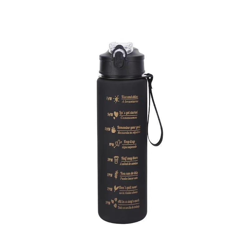 Harwelton™ Motivational Water Bottle with Time Markings and Flip Lid