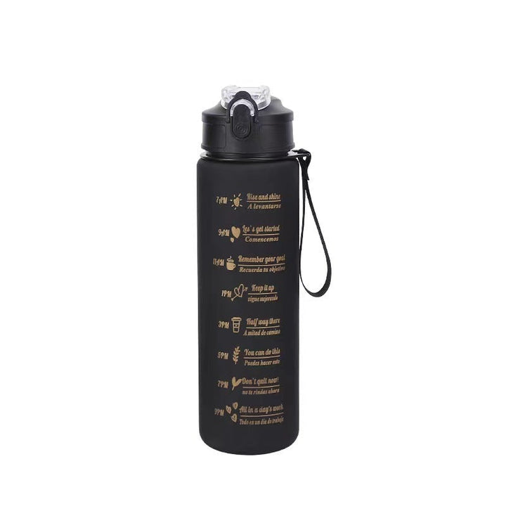 Harwelton™ Motivational Water Bottle with Time Markings and Flip Lid