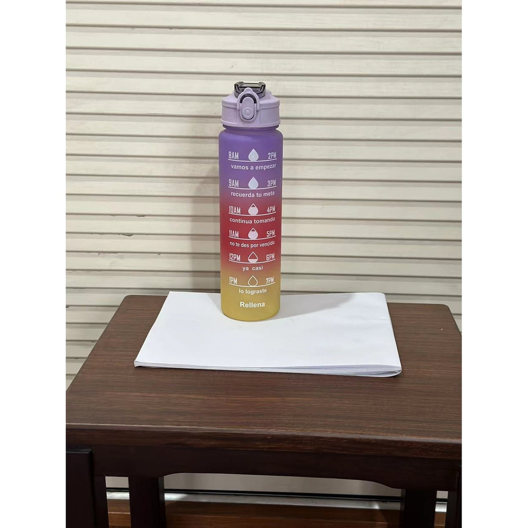 Harwelton™ Motivational Water Bottle with Time Markings and Flip Lid