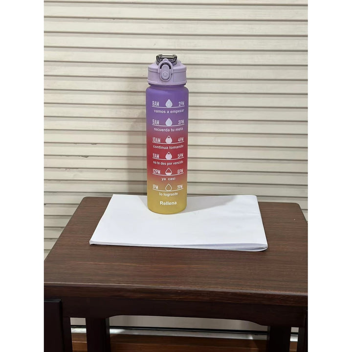 Harwelton™ Motivational Water Bottle with Time Markings and Flip Lid