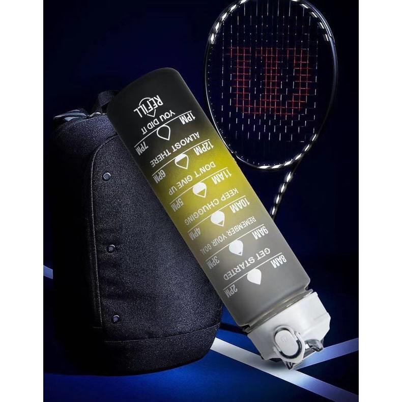 Harwelton™ Motivational Water Bottle with Time Markings and Flip Lid