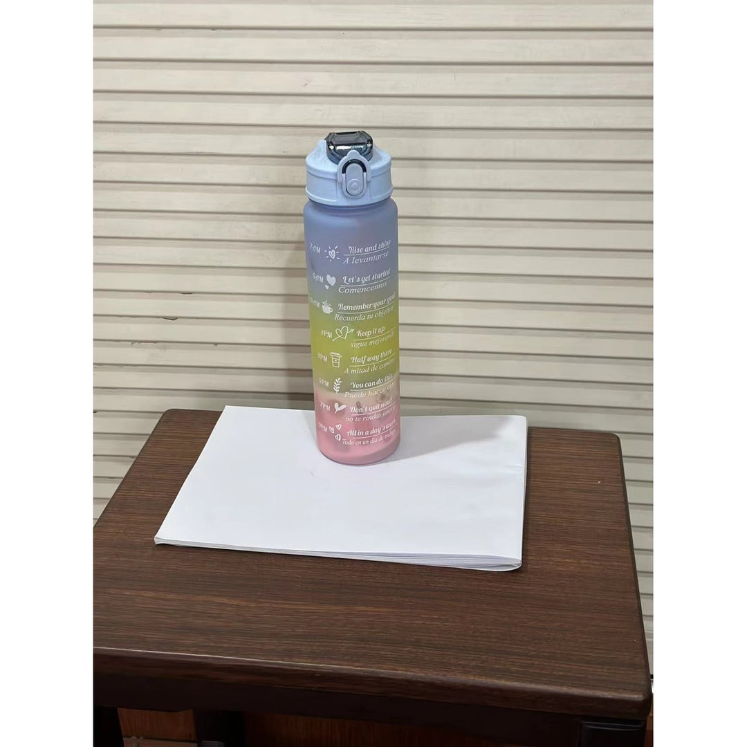 Harwelton™ Motivational Water Bottle with Time Markings and Flip Lid