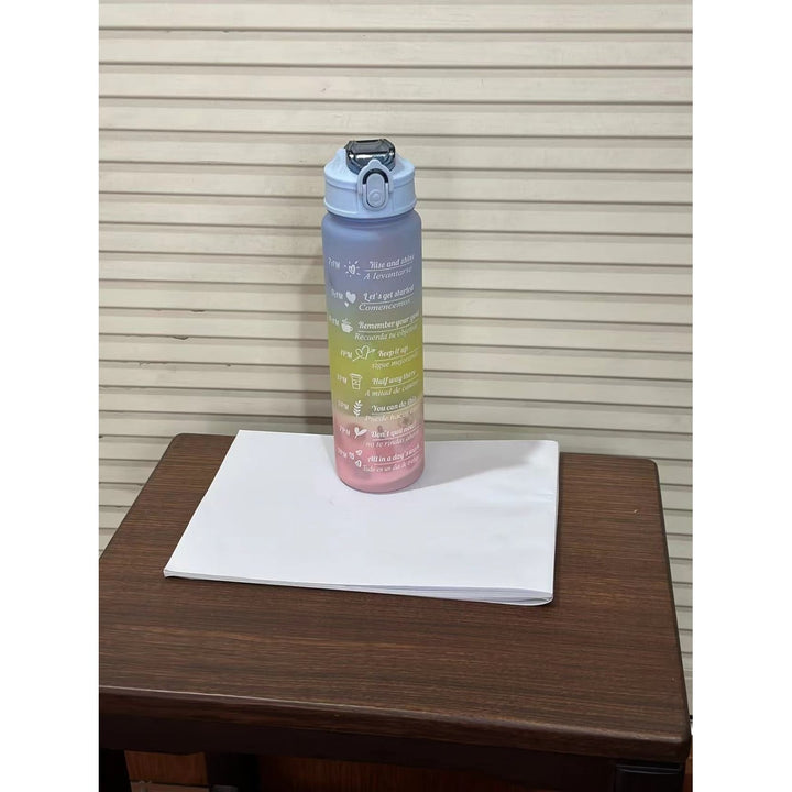 Harwelton™ Motivational Water Bottle with Time Markings and Flip Lid
