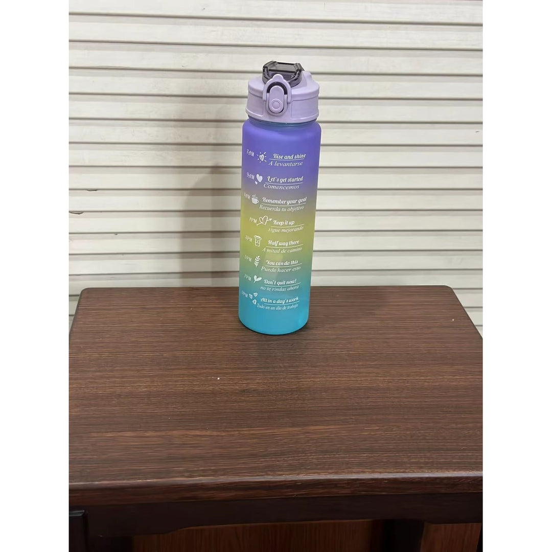 Harwelton™ Motivational Water Bottle with Time Markings and Flip Lid