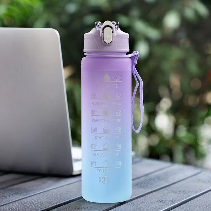 Harwelton™ Motivational Water Bottle with Time Markings and Flip Lid