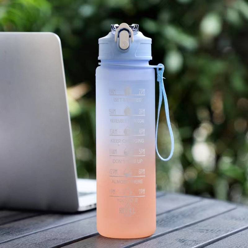 Harwelton™ Motivational Water Bottle with Time Markings and Flip Lid