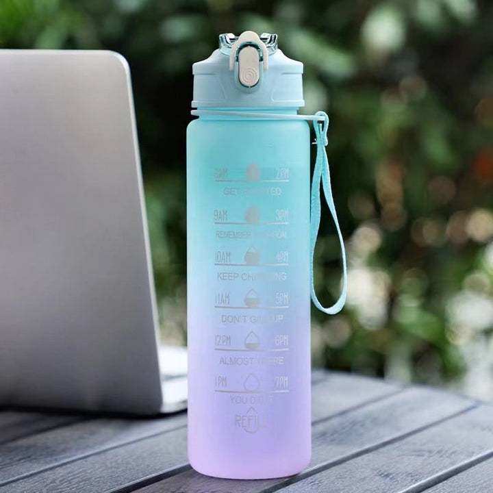 Harwelton™ Motivational Water Bottle with Time Markings and Flip Lid