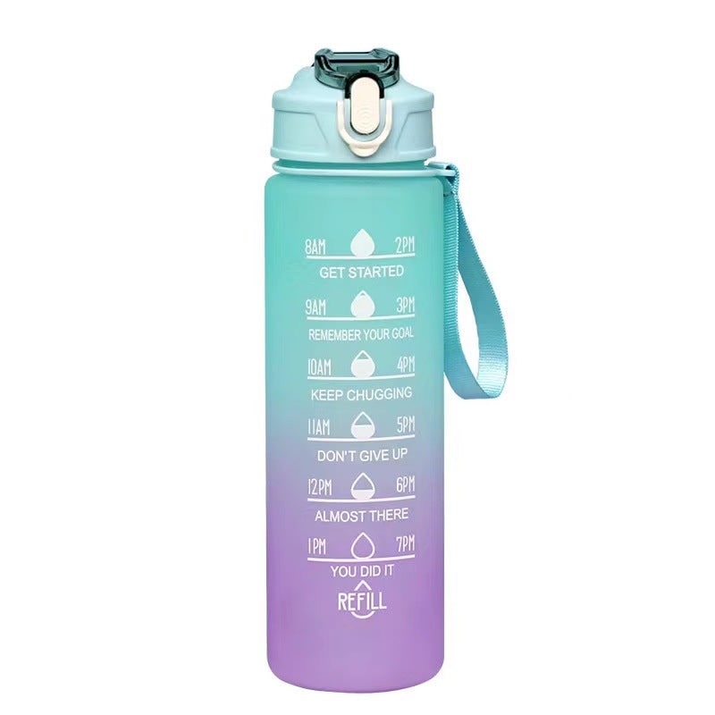 Harwelton™ Motivational Water Bottle with Time Markings and Flip Lid