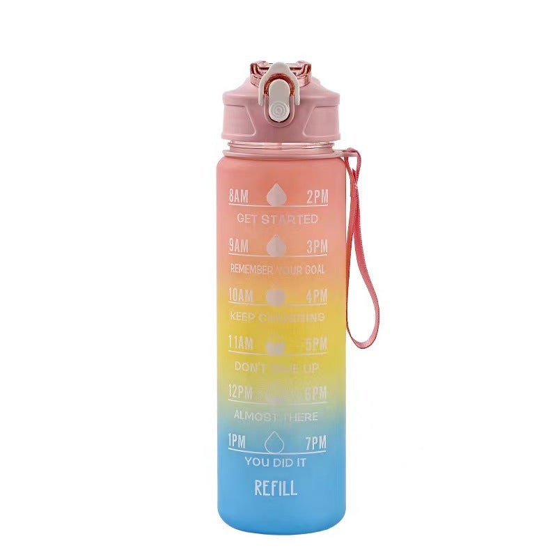 Harwelton™ Motivational Water Bottle with Time Markings and Flip Lid