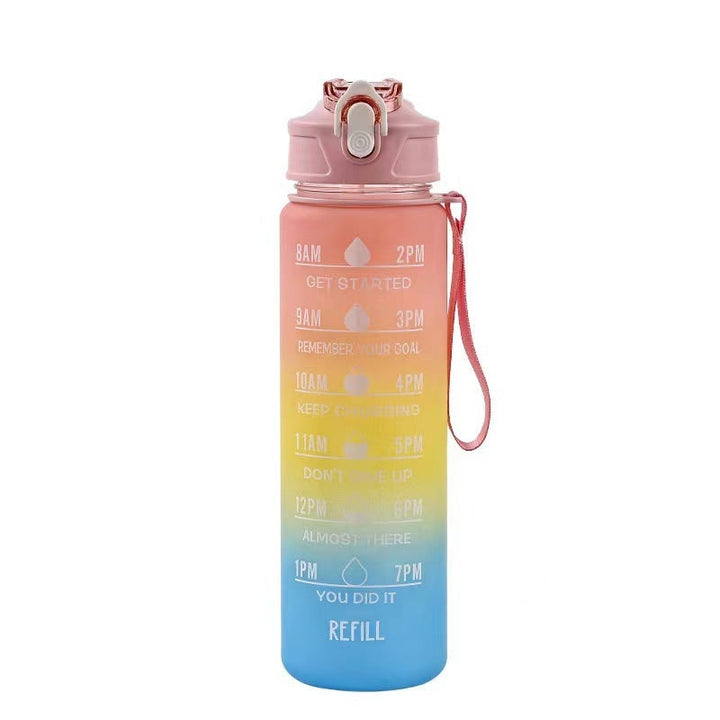 Harwelton™ Motivational Water Bottle with Time Markings and Flip Lid
