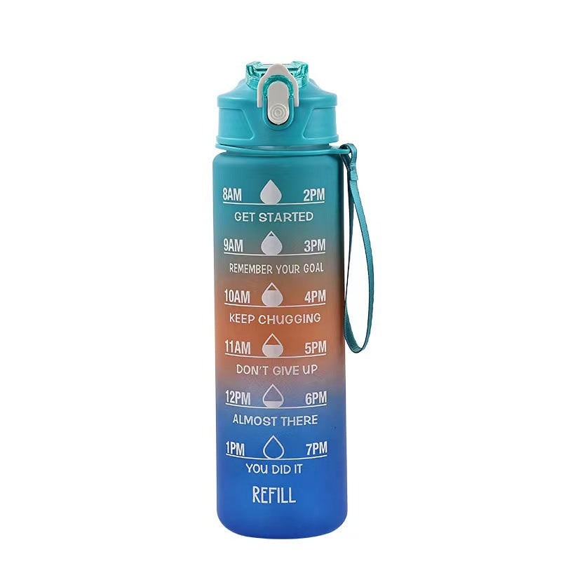 Harwelton™ Motivational Water Bottle with Time Markings and Flip Lid