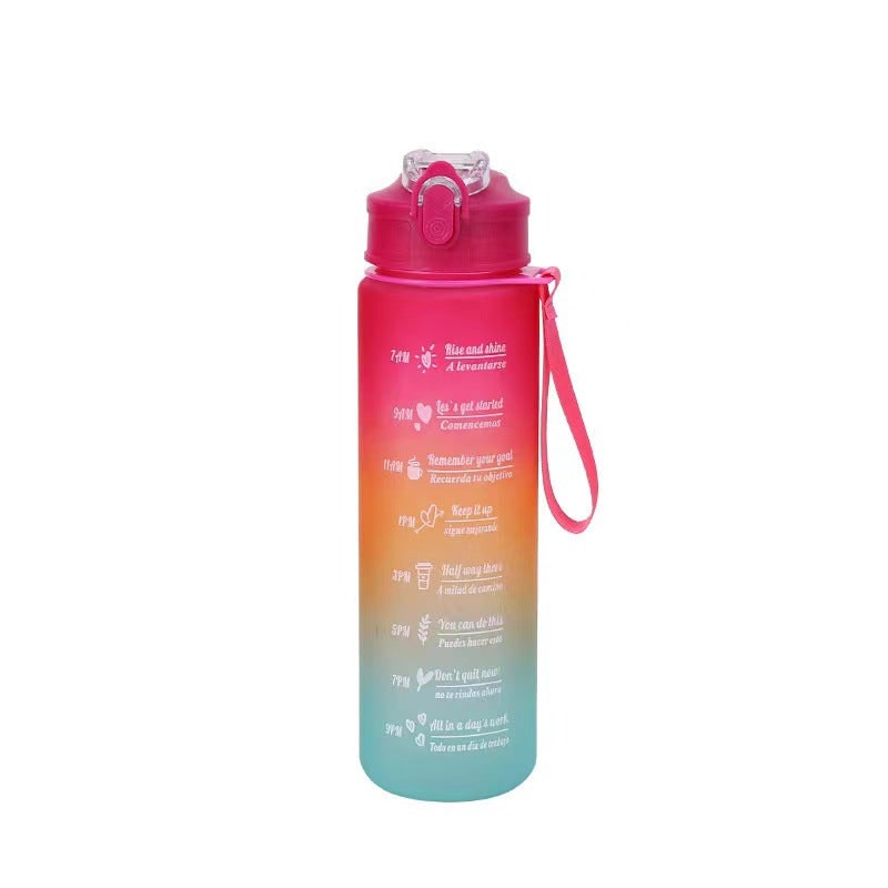 Harwelton™ Motivational Water Bottle with Time Markings and Flip Lid