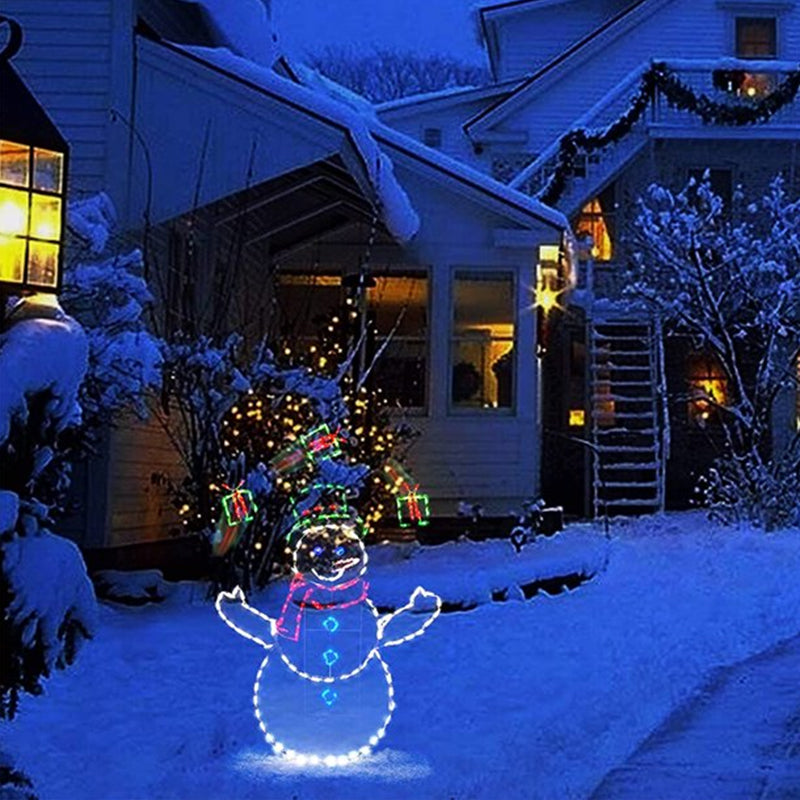 Animated LED Snowball Fight Light | Outdoor Snowman &amp; Penguin Christmas Decor