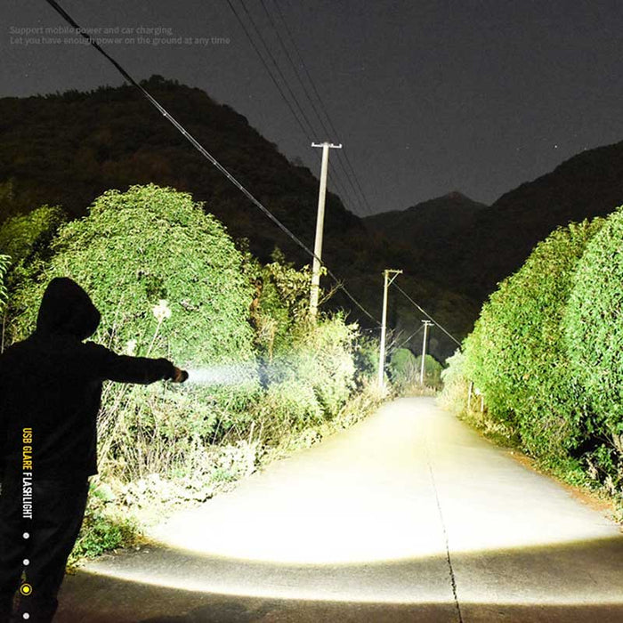 Rechargeable LED Torch with Zoom, Waterproof Aluminium Body