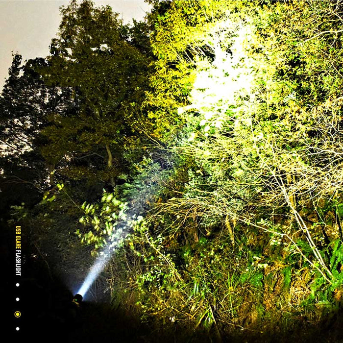 Rechargeable LED Torch with Zoom, Waterproof Aluminium Body